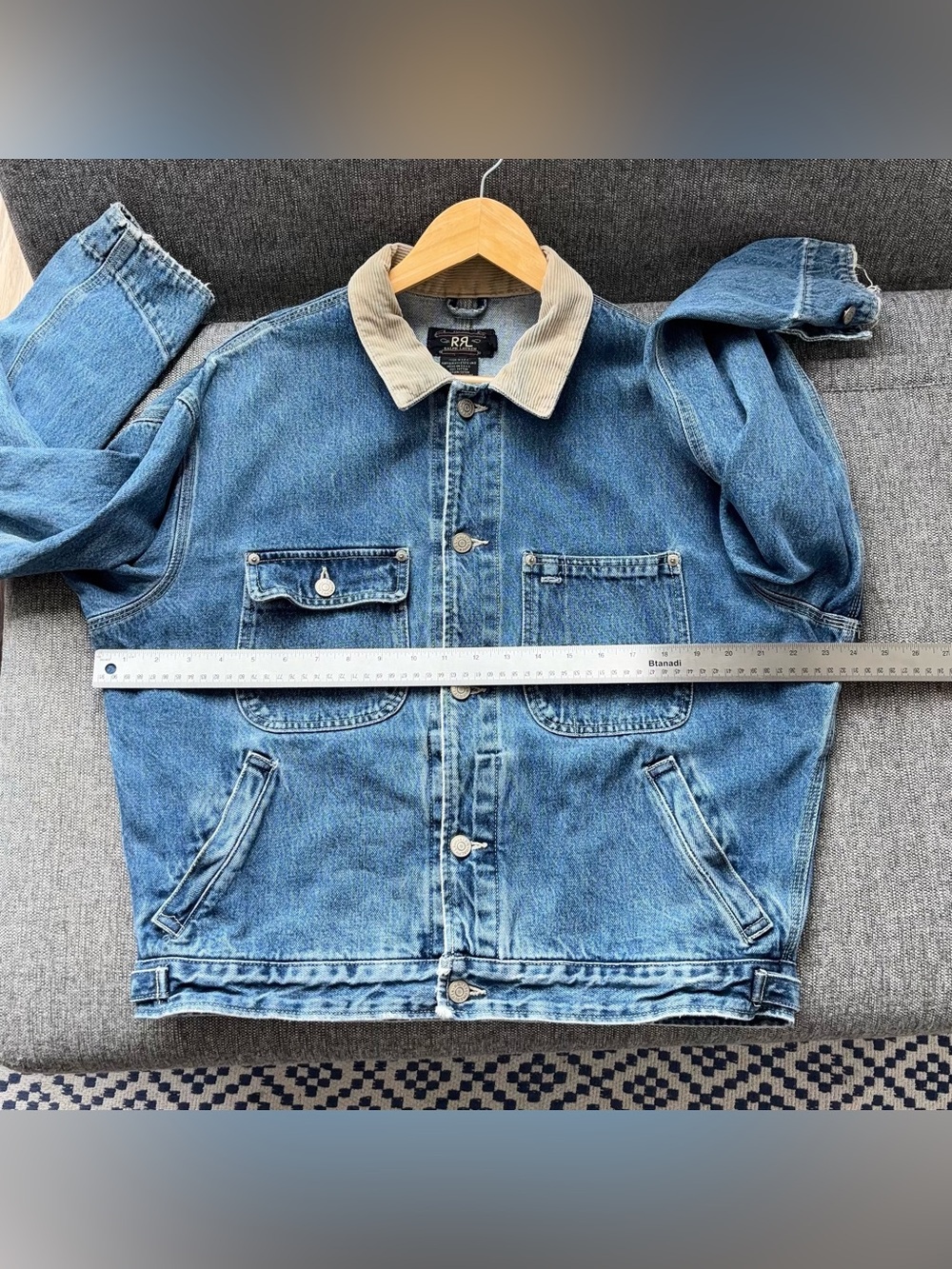 Vintage RRL Double RL Denim Trucker Jacket Men’s M Corduroy Collar 90s USA - Picture 13 of 16